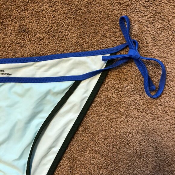 NEW NWT AERIE AMERICAN EAGLE Light Blue Cheeky Tie Side String Bikini Bottom XL - Picture 7 of 12